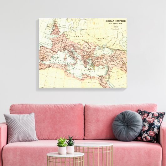 Antiek kaart van het Romeinse Rijk Canvas Afdruk (Insitu (Woonkamer))