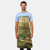 Antiek kaart van het Uitzicht van de Oog- van Pari Schort (Gedragen)