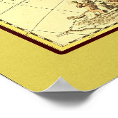 Antiek kaart van het Westerne halfrond ~ 1700's Poster (Hoek)