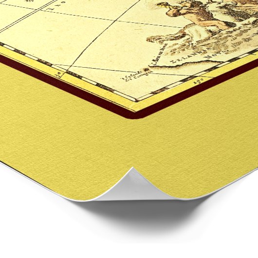 Antiek kaart van het Westerne halfrond ~ 1700's Poster (Hoek)