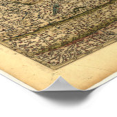 Antiek kaart van Hongarije ORTELIUS ATLAS 1570 A.D Poster (Hoek)