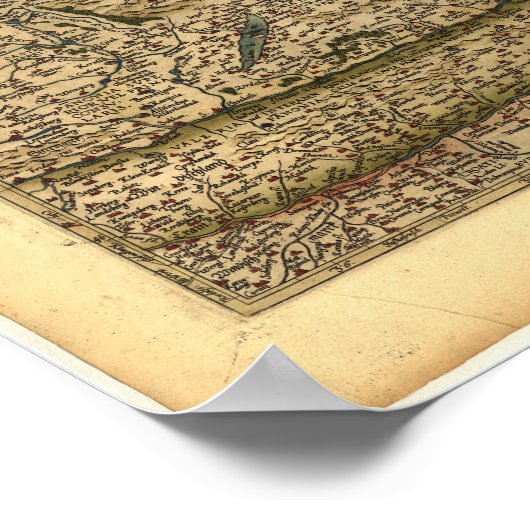 Antiek kaart van Hongarije ORTELIUS ATLAS 1570 A.D Poster (Hoek)