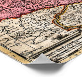 Antiek kaart van Hongarije Poster (Hoek)