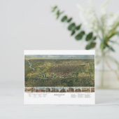 Antiek kaart van Houston, Texas met de buffelrivie (Staand voorkant)