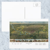 Antiek kaart van Houston, Texas met de buffelrivie