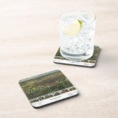 Antiek kaart van Houston, Texas met de buffelrivie Bier Onderzetter (Rechterzijde)