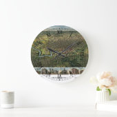 Antiek kaart van Houston, Texas met de buffelrivie Grote Klok (Huis)