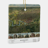 Antiek kaart van Houston, Texas met de buffelrivie Keramisch Ornament (Rechts)