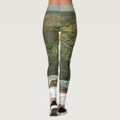 Antiek kaart van Houston, Texas met de buffelrivie Leggings (Achterkant)