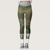 Antiek kaart van Houston, Texas met de buffelrivie Leggings (Voorkant)