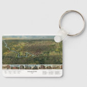 Antiek kaart van Houston, Texas met de buffelrivie Sleutelhanger (Voorkant)