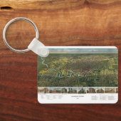 Antiek kaart van Houston, Texas met de buffelrivie Sleutelhanger (Achterkant)