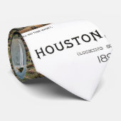 Antiek kaart van Houston, Texas met de buffelrivie Stropdas (Opgerold)