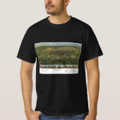 Antiek kaart van Houston, Texas met de buffelrivie T-shirt (Voorkant)