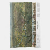 Antiek kaart van Houston, Texas met de buffelrivie Theedoek (Verticaal)