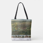 Antiek kaart van Houston, Texas met de buffelrivie Tote Bag (Achterkant)