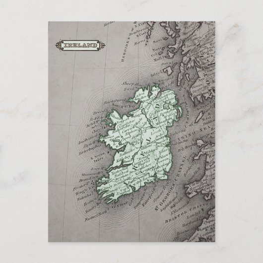 Antiek kaart van Ierland, groen (Voorkant)