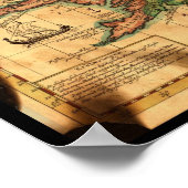 Antiek kaart van IJsland Poster (Hoek)