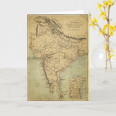 Antiek Kaart van India in de 19de Eeuw (Gele Bloem)