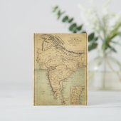 Antiek kaart van India in de 19e eeuw (Staand voorkant)