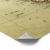 Antiek kaart van India in de 19e eeuw Poster (Hoek)