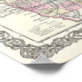 Antiek kaart van Iowa decor Poster (Hoek)