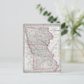 Antiek kaart van Iowa & Missouri circa 1874 (Staand voorkant)