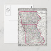 Antiek kaart van Iowa & Missouri circa 1874 (Voorkant / Achterkant)