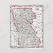 Antiek kaart van Iowa & Missouri circa 1874 (Voorkant)