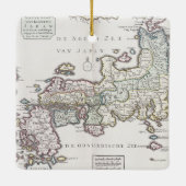 Antiek kaart van Japan | 1769 Keramisch Ornament (Achterkant)