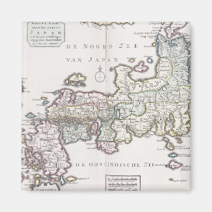 Antiek kaart van Japan   1769 Magneet