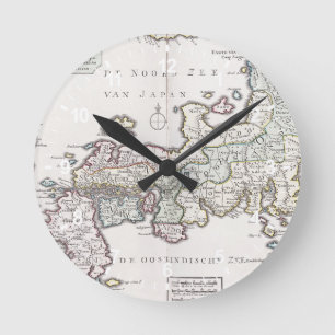 Antiek Kaart van Japan   1769 Ronde Klok