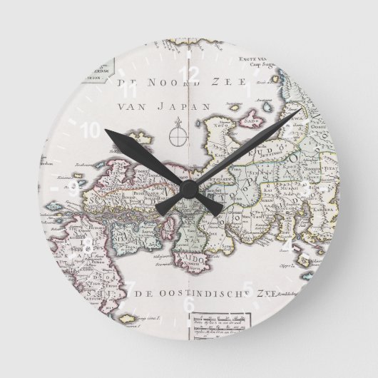 Antiek Kaart van Japan | 1769 Ronde Klok (Voorkant)