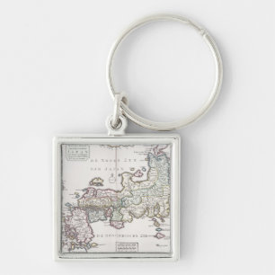 Antiek kaart van Japan 1769 Sleutelhanger