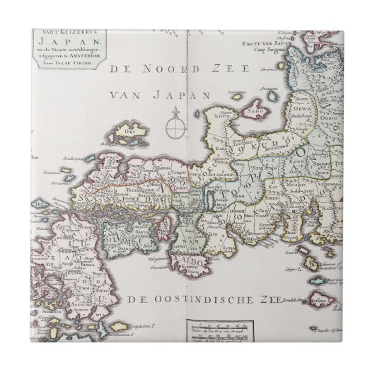 Antiek kaart van Japan | 1769 Tegeltje (Voorkant)