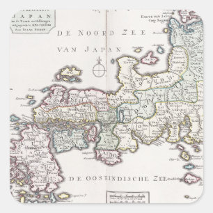 Antiek kaart van Japan 1769 Vierkante Sticker