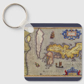 Antiek kaart van Japan door Mercator en Hondius Sleutelhanger (Voorkant)