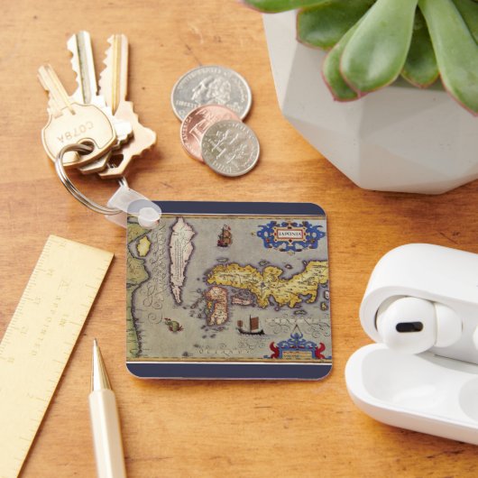 Antiek kaart van Japan door Mercator en Hondius Sleutelhanger (Bureau)