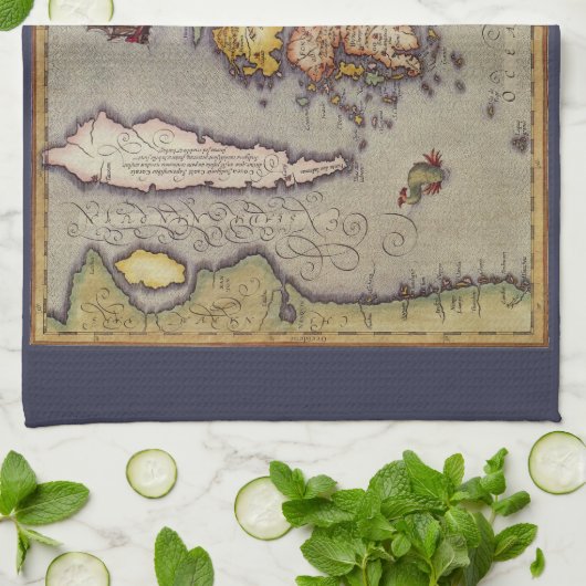 Antiek kaart van Japan door Mercator en Hondius Theedoek (Gevouwen)