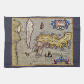 Antiek kaart van Japan door Mercator en Hondius Theedoek (Horizontaal)