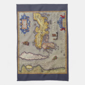 Antiek kaart van Japan door Mercator en Hondius Theedoek (Verticaal)