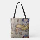Antiek kaart van Japan door Mercator en Hondius Tote Bag (Achterkant)