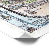 Antiek kaart van Jeruzalem, in zeldzame gevallen h Poster (Hoek)