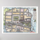 Antiek kaart van Jeruzalem, in zeldzame gevallen h Poster (Voorkant)