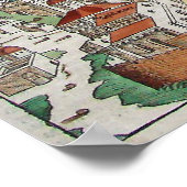 Antiek kaart van Jeruzalem Poster (Hoek)