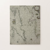 Antiek Kaart van Kanaal, 1666 (kleurengravure) Legpuzzel (Verticaal)