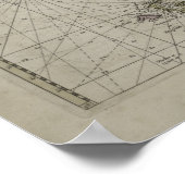 Antiek Kaart van Kanaal, 1666 (kleurengravure) Poster (Hoek)