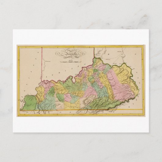 Antiek kaart van Kentucky uit 1815 (Voorkant)