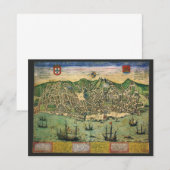 Antiek kaart van Lissabon, Portugal door Braun/Hog (Voorkant / Achterkant)