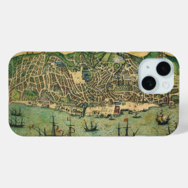 Antiek kaart van Lissabon, Portugal door Braun/Hog iPhone 15 Case
